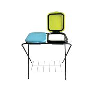 Practo Home Support Sac-Poubelle avec Grille Double - 2x 60 à 130L - Plastifié - Vert Citron/Bleu - Marque Practo Home - Couleur Lime,Bleu