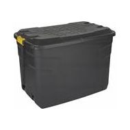 Practo Home Boîte de Rangement Heavy Duty avec Couvercle sur Roulettes - 66x100x59cm - 190L - Marque Practo Home - Matériel Matière plastique - Options Avec couvercle,Sur roues - Contenu 190 l - Couleur Noir