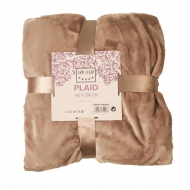 Plaid flannel taupe 160x200 cm - Surmatelas - Nouveau depuis 16/01/2020 - Marque DDD - Couleur Taupe