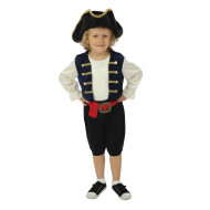 Déguisement de pirate avec chapeau garçon - 3 pièces - Bleu - 5-6 ans - Sexe Garçon - Taille  116 - Age 5 à 6 ans