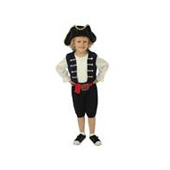 Déguisement de pirate avec chapeau garçon - 3 pièces - Bleu - 10-12 ans - Age 10 jusqu'à 12 ans - Taille  146-152 - Sexe Garçon