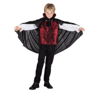 Costume Enfant Roi Vampire - Garçons - 7-9 Ans - Noir/Rouge/Blanc - 3 pièces - Sexe Garçon - Taille  128/134 - Age 7 jusqu'à 9 ans
