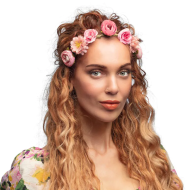 Hoofdband met Bloemen - Volwassenen - One Size - Roze