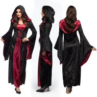 Robe Déguisement Vampire Mistress - Femmes - Taille 36/38 - Noir/Rouge - Sexe Dames - Age Adultes - Taille  36/38