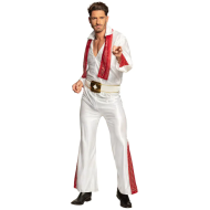 Kostuum Rock 'n Roll Ster - Heren - Maat 50/52 - Wit/Rood - Maat 50/52 - Geslacht Heren