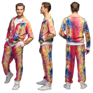 Trainingspak Disco Dude - Maat XL - Multicolor - Maat XL - Geslacht Heren