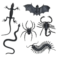 Set de Bêtes Terrifiantes - PVC - Noir - 6 Pièces