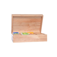 Cosy&Trendy Theedoos - 8 Vakken - 29x19cm - Hout - Materiaal Hout - Kleur Bruin