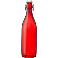 Bormioli Rocco Bouteilles avec Bouchon - 1L - Verre - Rouge - 6 Pièces
