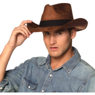 Hoed Cowboy Adventure - Volwassenen - Bruin/Zwart - Leeftijd volwassenen - Geslacht Unisex - Maat One Size