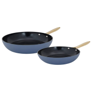 Cosy&Trendy Elegance Braadpan - Ø24cm & Ø28cm - Aluminium - Blauw Antraciet - 2ass - Geschikt voor Alle warmtebronnen,Inductie