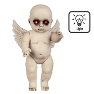 Bébé d'Ange Fougueux Décoration - Avec Lumière - 30cm - Blanc