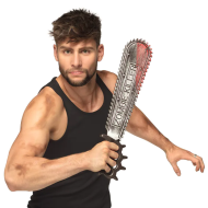 Scie à Chaîne Zombie Killer - 50cm - Argent avec Sang
