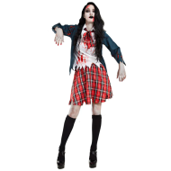 Kostuum Zombie Schoolgirl - Volwassenen - Maat M/L - Multicolor - Geslacht Dames - Leeftijd volwassenen - Maat M/L