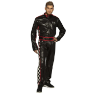Kostuum Autocoureur - Heren - Maat M/L - Zwart/Rood/Wit - Geslacht Heren - Maat M/L