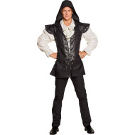 Kostuum Hooded Ranger - Heren - Maat 54/56 - Zwart/Wit - Geslacht Heren - Maat 54/56