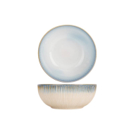 Cosy&Trendy Listra Saladeschaal - Ø24cm - Aardewerk - Blauw/Wit - Kleur Blauw,Wit - Materiaal Aardewerk