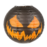 Lanterne Creepy Pumpkin - Ø25cm - Papier - Noir/Orange