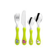 Amefa Couverts pour Enfants - Acier Inoxydable - Vert - 4ass