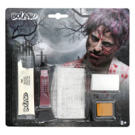 Set Maquillage Undead - Latex Liquide + Faux Sang + Éponge + Gaze et Maquillage - Adultes