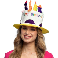 Hoed Cream Cake Happy Birthday - Volwassenen - 3ass