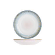 Cosy&Trendy Listra Diep Bord - Ø21cm - Aardewerk - Blauw/Wit - Materiaal Aardewerk - Kleur Wit,Blauw