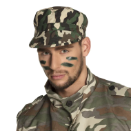 Pet Soldaat Camouflage - Volwassenen - 59cm - Groen/Bruin/Beige