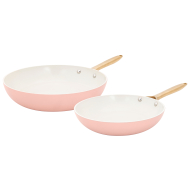 Cosy&Trendy Elegance Braadpan - Ø24cm & Ø28cm - Aluminium - Roze/Wit - 2ass - Geschikt voor Inductie,Alle warmtebronnen