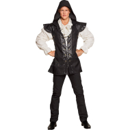 Kostuum Hooded Ranger - Heren - Maat 50/52 - Zwart/Wit - Maat 50/52 - Geslacht Heren