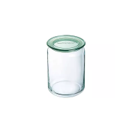 Luminarc Pure Jar Opbergpot met Deksel - 1L - Glas - Groen - Kleur Groen - Materiaal Glas