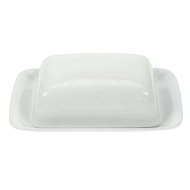 Cosy&Trendy Boterpot - 13x21x6,5cm - Porselein - Wit - Kleur Wit - Materiaal Porselein