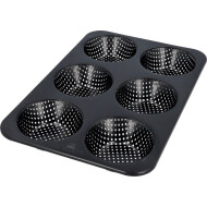 Birkmann Bread Buddies Plaque de Cuisson - 6 Petits Pains - 21x32x4cm - Acier - Gris Foncé