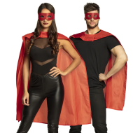 Set Hero - Oogmasker en Cape - Volwassenen - 90cm - Rood