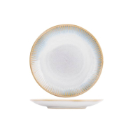 Cosy&Trendy Listra Gebaksbordje - Ø15,5cm - Aardewerk - Blauw/Wit - Kleur Blauw,Wit - Materiaal Aardewerk