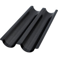 Birkmann Bread Buddies Plaque de Cuisson - 2 Baguettes - 41,2x37,5x3,5cm - Acier - Noir