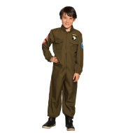 Déguisement Enfant Pilote Jet - Garçons - 7-9 Ans - Vert - Taille  128/134 - Sexe Garçon - Age 7 jusqu'à 9 ans