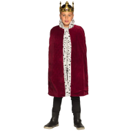Mantel Koning - Kinderen - 90cm - Bordeaux - Maat One Size - Leeftijd Junior - Geslacht Jongen