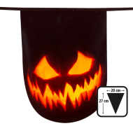 Guirlande de Fanions Creepy Pumpkin - 6m - PE - Noir/Orange