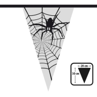 Guirlande Fanions Araignée - 6m - PE - Blanc/Noir
