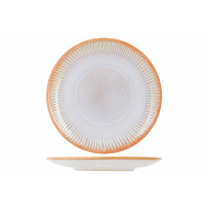 Cosy&Trendy Listra Beach Broodbordje - Ø15,7cm - Aardewerk - Wit/Oranje - Kleur Wit,Oranje - Materiaal Aardewerk