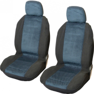 Carpoint Jeu de Couvre-Sièges Avant Denver 4 Pièces Noir/Bleu - Matériel Polyester - Couleur Bleu,Noir