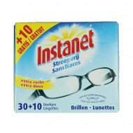 Instanet brillendoekjes streepvrij 30+10  - Nieuw sinds 30/01/2023 - Merk Instanet - Inhoud 40 stuks - Geschikt voor Brillen