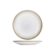 Cosy&Trendy Listra Dessertbord/Ontbijtbord - Ø20cm - Aardewerk - Blauw/Wit - Kleur Wit,Blauw - Materiaal Aardewerk