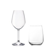 Bormioli Restaurant Ensemble de Verres - 4 Verres à Vin - 4 Verres à Eau - Verre - Transparent