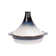 Cosy&Trendy Nora Tajine - Ø31,7x23cm - Grès - Blanc/Bleu - Convient pour Four