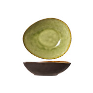 Cosy&Trendy Mossa Diep Bord - 20x16cm - Aardewerk - Groen - Kleur Groen - Materiaal Aardewerk