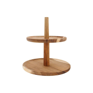 Cosy&Trendy Etagère - 2 Niveaux - Ø22x24cm - Acacia - Brun - Couleur Brun - Matériel Accacia