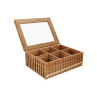 Cosy&Trendy Theedoos - 16x21x7,7cm - Acacia - Bruin - Materiaal Accacia - Kleur Bruin