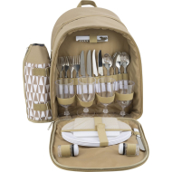 Cosy&Trendy Sac Pique-nique  - 4 Personnes - Avec Accessoires - 30x20x40cm - Textile - Beige