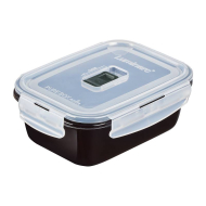 Luminarc Black Box Active Herbruikbare Pot - 0,82L - 17,9x13,3x6cm - Glas - Zwart - Materiaal Glas - Kleur Zwart